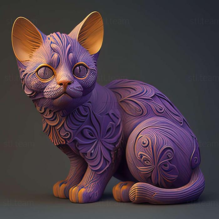 3D модель Тайський бузковий кіт (STL)